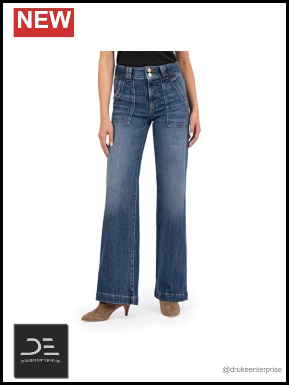 Jodi High-Rise Wide-Leg Jeans Lightweight Stretch Cotton Denim